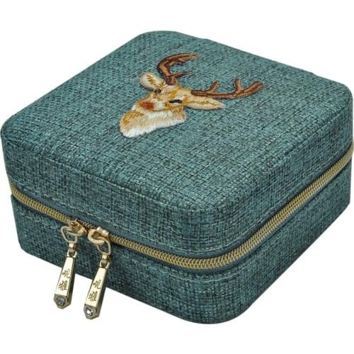 New Linen Box Multifunction Necklace Ring Earings Bracelet Storage Box Organizer Girl Gift