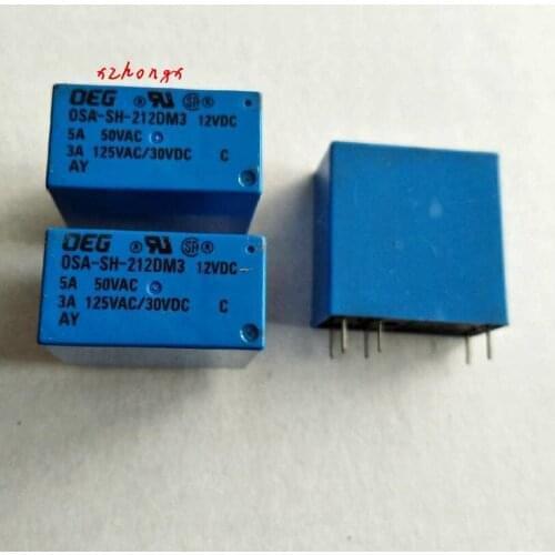OSA-SH-212DM3 12VD Relay, 6-Pin, 2-On