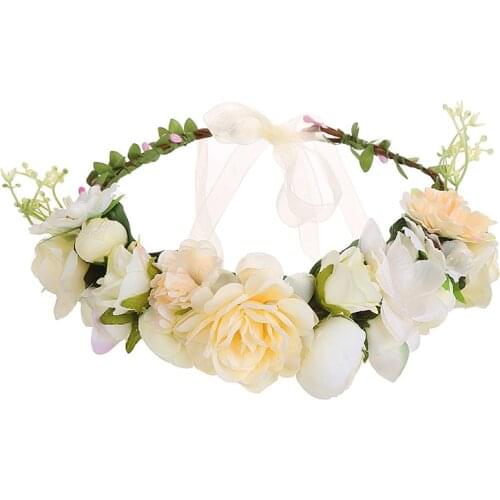 Sweet Head Wreath Flower Crown Hairbands Garland Tiara Girls Women Headbands Beach Party Wedding Photography Hair Accessories