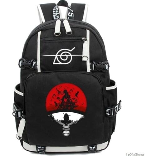 Sharingan Akatsuki Printing Backpack Anime School Bags Capacity Laptop Backpack Canvas Travel Backpack Rugzak