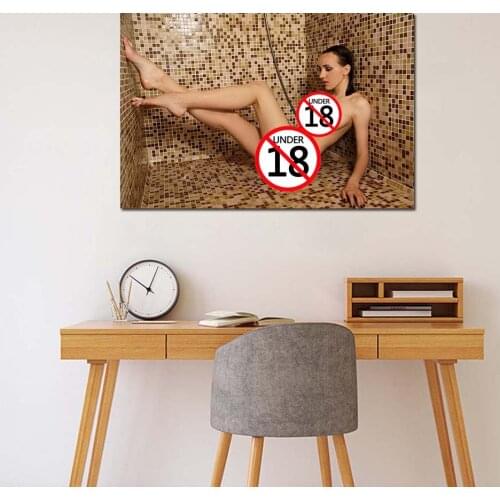 Sexy Long-legged Girl in Bathroom Poster Wall Art Pictures for Living Room Home Decor Unframed Canvas Painting