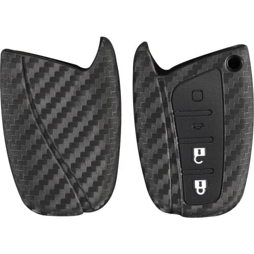 Bilchave 10pcs 4 Buttons Silicone Remote Key Case Cover Carbon Car Styling Protection Fob For Hyundai Santa Fe IX35 Grand