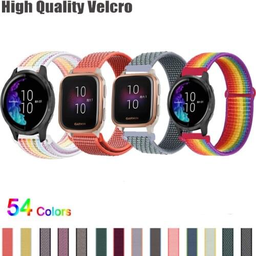 Sport Nylon Loop Band Wrist for Garmin Venu Sq for Forerunner 645 245 Music/Vivoactive 3 strap loop 20mm 22mm