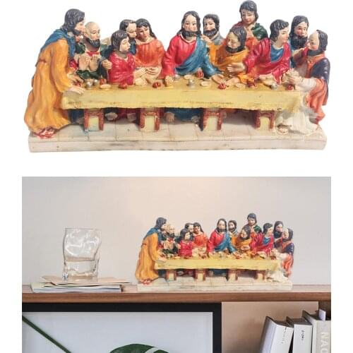 Jesus Dinner Resin Last Supper Scene Statue Renaissance Fine Detailed Office Bedroom Table Desk Decor