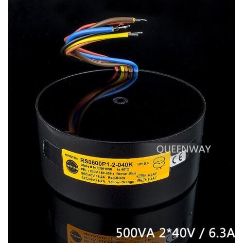 T-040 2* 40V 500W 6.3A Talema Fully Shielded RS Toroidal Transformer Primary 230V AC/secondary 40v+40v Ac