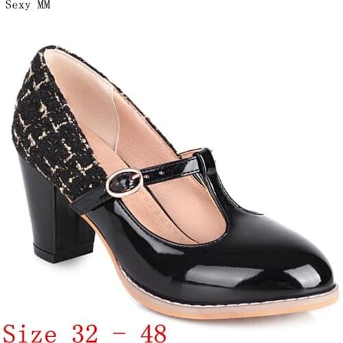 High Heels Women Pumps High Heel Shoes Mary Janes Woman Wedding Shoes Small Plus Size 32 33 - 40 41 42 43 44 45 46 47 48