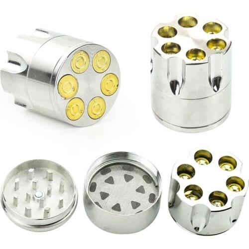 Creative Bullet Clip Tobacco Grinding Machine 3-Layer Metal Manual Shredder Tobacco Machine Portable Smoking Accessories