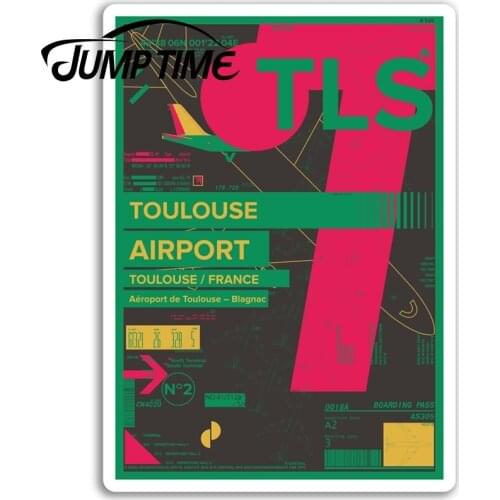 Jump Time for Toulouse Blagnac Airport Vinyl Stickers France Travel Sticker Truck Window Bumper Decal Waterproof Accessories