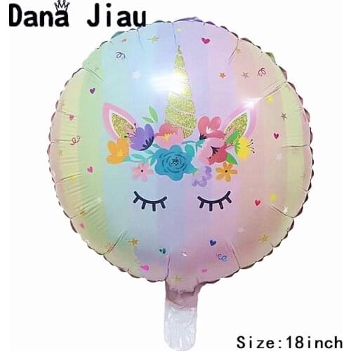 Dana Jiau 18 inch eye unicorn Aluminum foil Balloon Birthday Party Decorations kids toy Supplies Wedding Baby Shower flower
