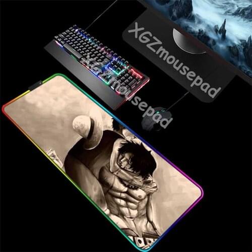 XGZ Anime One Piece Ace Personalized Computer Desk Mat Black Lock Edge Custom Large RGB Mouse Pad Natural Rubber Non-slip Xxl