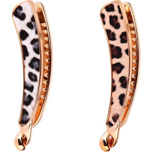 Hair Claws Clip Fish Shape Banana Barrettes Leopard printing Fabric Hairpins Hair Accessories For Women Hair Clip Clamp ACC73