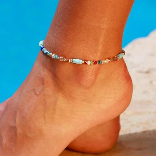 2019 New Fashion Handmade Beads Anklets For Women Girl Summer Sandals Beach Jewelry Boho Colourful Ankle Bracelet Femme Bijoux