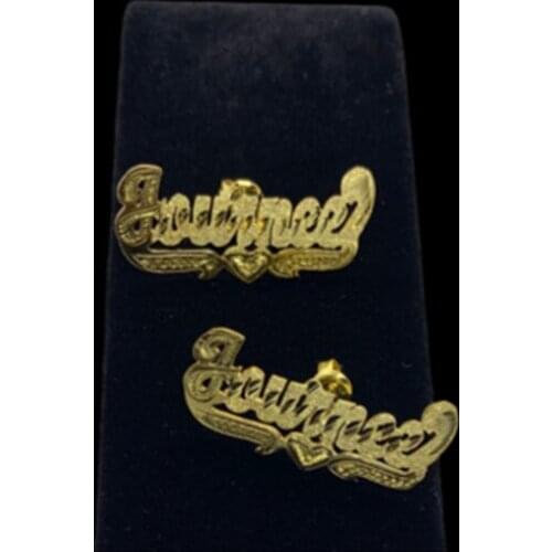 3UMeter Double Plated Custom Earring Personalized Women Letter Customized Name Earrings Hiphop Women Jewelry Dropshipping