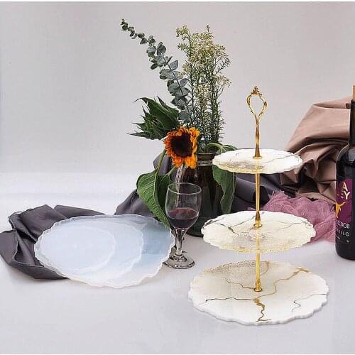 1PCS diy crystal epoxy mold three-layer tray decoration overall display stand coaster tableware silicone mold