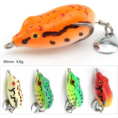 1pcs Artificial frog Soft Baits Sequin 40mm 4.6g Fishing Lures Spinner Squid Thunder Frog Silicone Spoon Sea Fishing Sequin