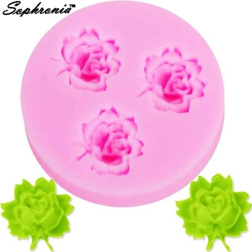 10pcs/set M511 Rose Silicone Fondant Mold Cake Decorating Tools Baking Cupcake Chocolate Candy Gumpaste Resin Clay Mold 4.4*1CM