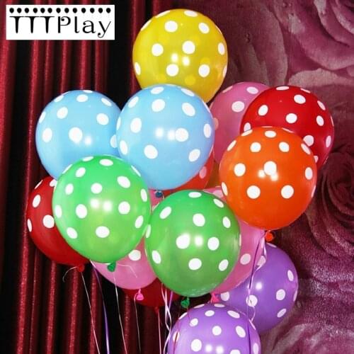 10pcs/lot 12inch 2.8g Pink Polka Dot Latex Balloon Wedding Decoration Party Balloon Inflatable Air Balls Birthday Party Supplies
