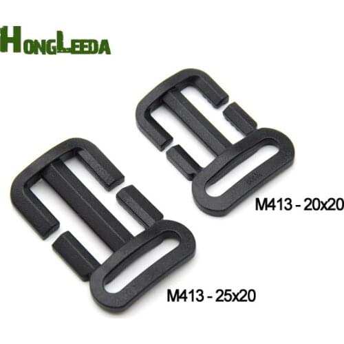 100pcs 25 / 20mm black plastic slider TriGlide buckle adjustable buckle bag luggage backpack webbing straps M413-25/20x20