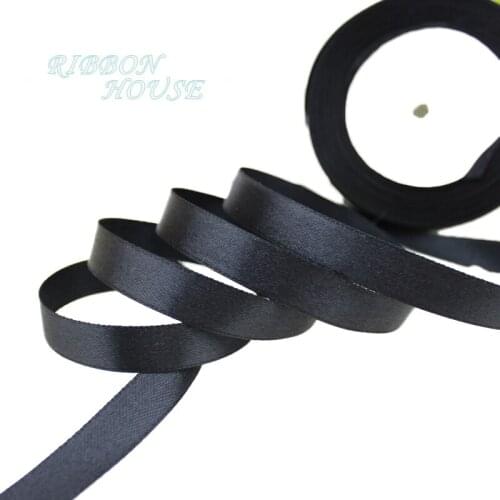 25 yards/roll)1/2"(12mm) Black Webbing Decoration Ribbon Single Face Satin Ribbon Gift Christmas Ribbons