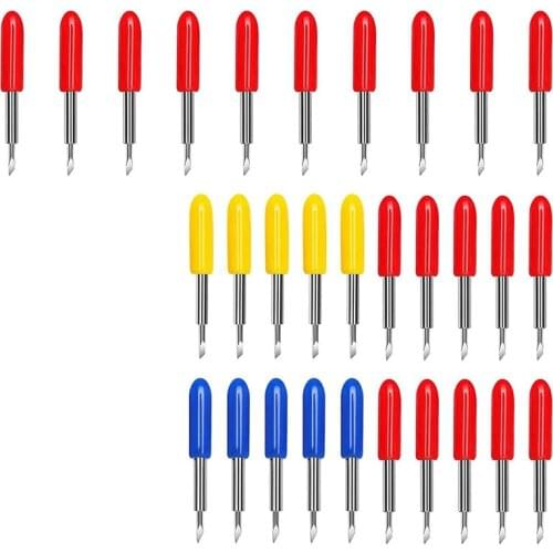 45Pcs Blades Vinyl Cutting Machines - 30/45/60 Degree Tungsten Steel Roland Plotter Cutting Replacement Blades