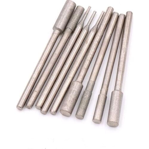 5PCS Diamond Burr Grinding Polishing Drill Bit 3/32'' Shank For Jewelry 400 1200 Grit