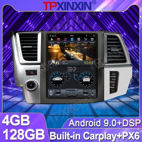 4+128G For Toyota Highlander 2014 - 2019 Android Tesla Vertical Screen Car Radio Tape Recorder Multimedia Player GPS Navigation
