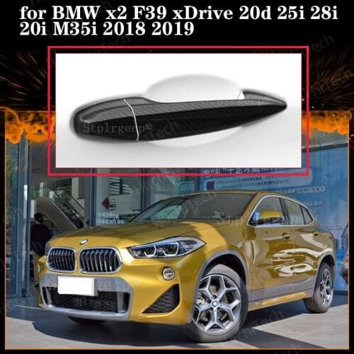 Car Styling Real Carbon Fiber Exterior Door Handle Cover Protextive Trim for BMW x2 F39 xDrive 20d 25i 28i 20i M35i 2018 2019