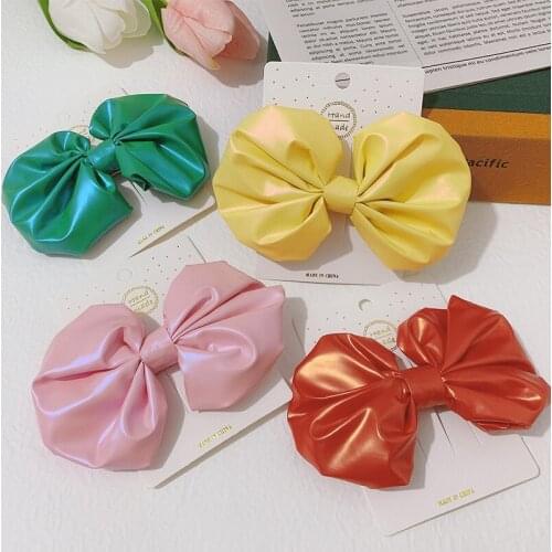 Boutique 12pcs Fashion Cute Glossy Bow Hairpins Solid Bowknot Alligator Clips Princess Headwear Girls Hair Accessories Ornament