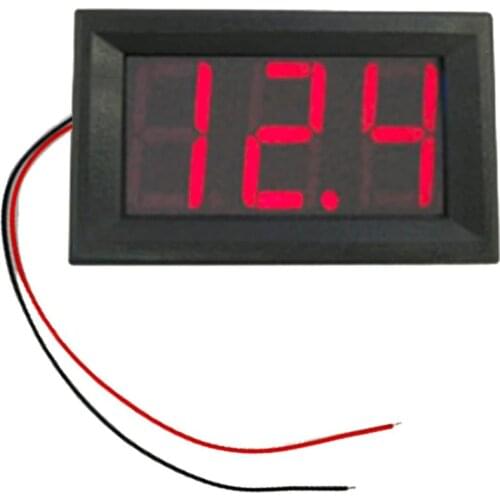 DC4.5V-30.0V 0.56in 2 Wire LED Digital Display Voltmeter Electric Voltage Meter Volt Tester for Auto Battery Car Motorcycle