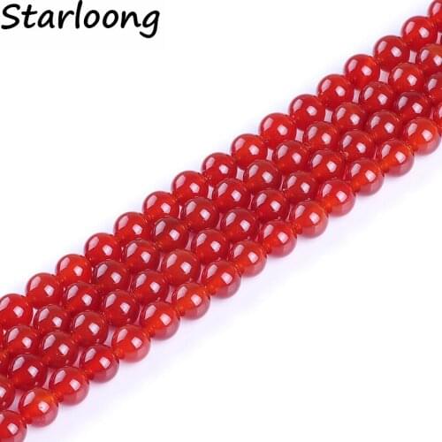 4mm 6mm 8mm 10mm 12mm natural stone beads Smooth Round Red Agata Onyx Beads For DIY Jewelry making Necklace Bracelet