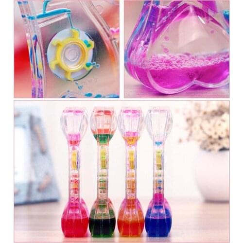 Double Heart Floating Liquid Oil Acrylic Drip Oil Hourglass Timer Motion Bubble Oil Hourglass Liquid Hourglass Timer Home Decor