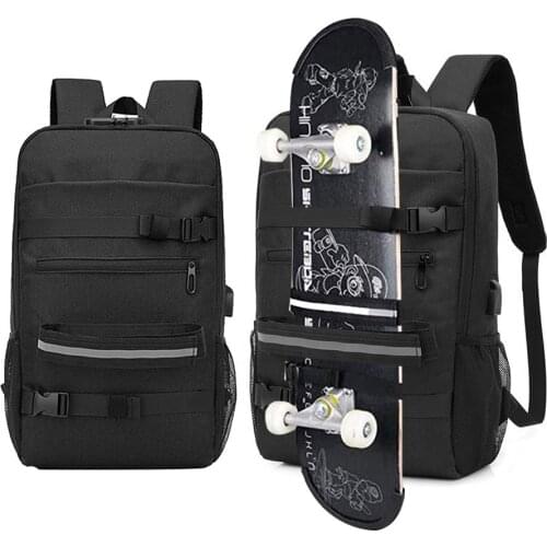 Electric Skateboard Bag Longboard Flat Plate Double Shoulder Carry Backpack 31inch Adjustable Folding Cover Skate Parts