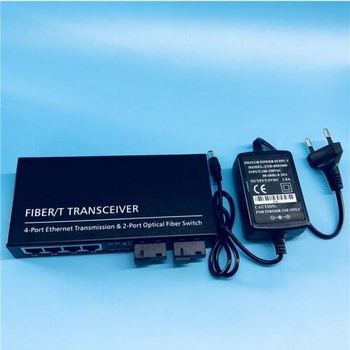 2G4E 10/100/1000M Gigabit Ethernet Switch Ethernet Fiber Optical Media Converter Single Mode 4-Port RJ45 2 Port Optical fiber