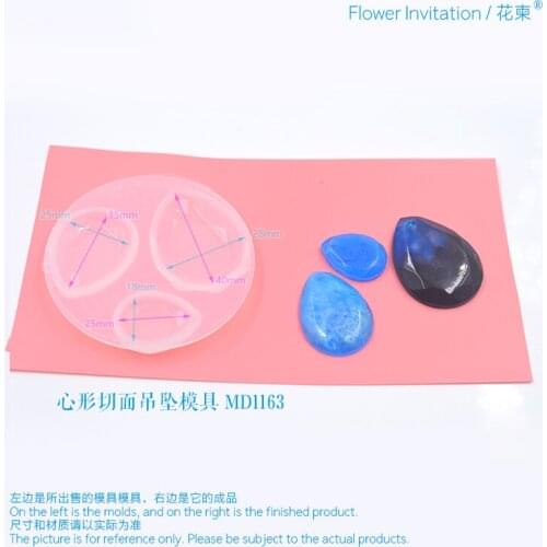 Flower Invitation Pendant Mold With Hole Perforated Baby Mold Cut Surface Droplet Elliptical Necklace Christmas