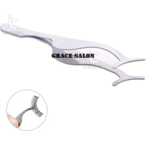 ICYCHEER False Eyelash Fake Eye Lash Applicator Clip Makeup Tweezers Tool Stainless Steel