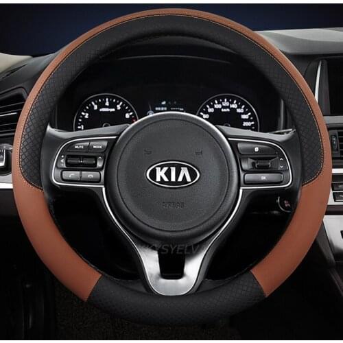 Leather Sport Car Steering Wheel Cover for Kia Sorento I II III Sorento PRIME 2002-2020 Auto Accessories