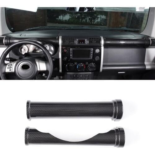 LHD! Car Accessories for Toyota FJ Cruiser 2007-2021 ABS Carbon Fiber Painted Interior Middle Console Decoration Cover Trim 2pcs