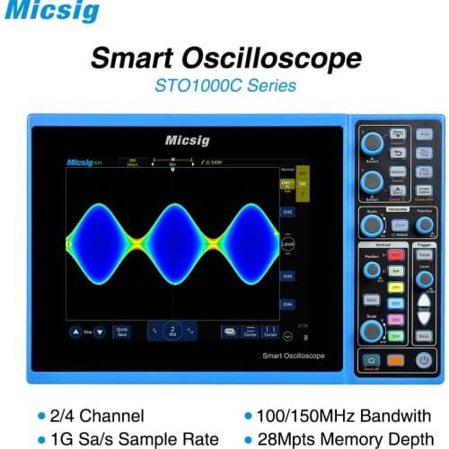 Micsig Digital Smart Oscilloscope 100MHz 2CH 4CH handheld oscilloscope automotive scopemeter oscilloscope osciloscopio STO1000C