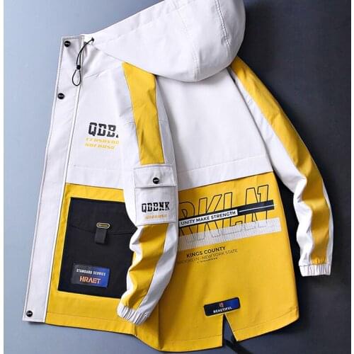 2021 Cool Jackets Men Patchwork Streetwear Males Casual Windbreaker Coat Male Hip Hop Big Size 3XL