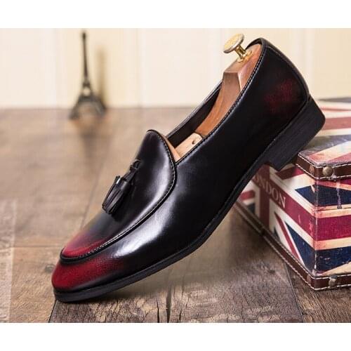 2021mens Formal Shoes Loafers Comfortable Men Dress Shoes Mens Casual Stylish Flats Handmade Retro Footwear Hip Hop Club Shoes