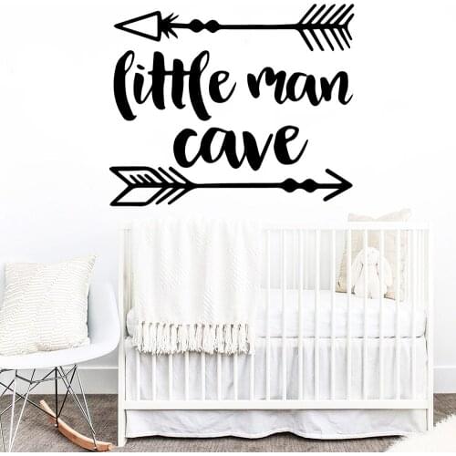 Fun little man cave Frase Wall Decal Vinyl Wallpaper For Kids Baby Room Pvc Wall Sticker Bedroom Wall Decoration Mural Decals