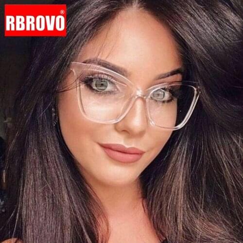 RBROVO New Luxury Cateye Glasses Women Vintage Glasses for Women/Men Anti-blue Light Glasses Women Brand Lentes De Lectura Mujer