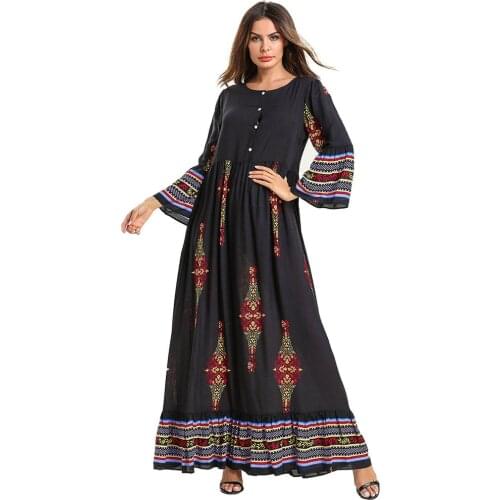 Boho Garment Lactation Cotton long skirt Longuette Ukraine Plus Size muslim Dress Robe Femme saree kaftan abaya turkey