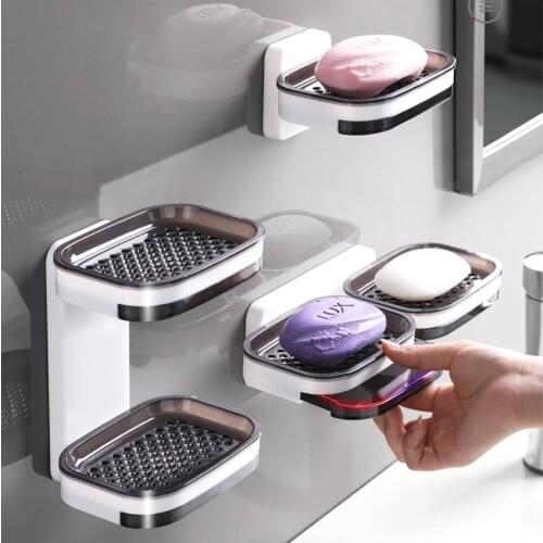 Portable Soap Dish For Bathroom Wall Mounted Soap Holder Drainage Storage Rock Toilet Storage Box Bathroom Accessories