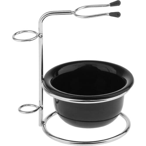 Professional Shaving Set Acrylic Soap Bowl/Mug + Stainless Steel Shaving Brushes Tool Holder Stand for Men