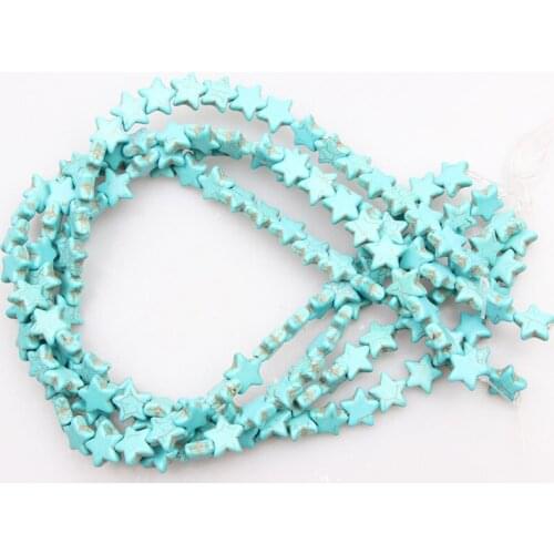 Pentagram Star Shaped Turquoises Stone Loose Spacer Beads 12 15 mm Bracelet Necklace Jewelry Accessories
