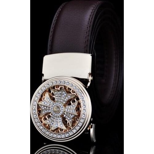 Explosive models come and go buckle belt mens transfer leather belt fashion automatic buckle trousers