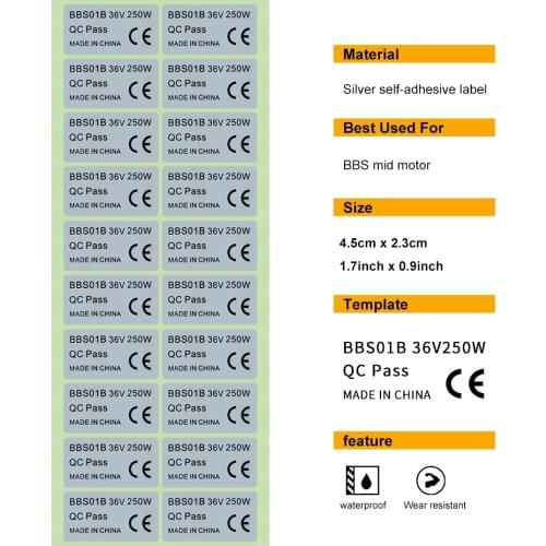 Mid Drive Motor 36V 250W Sticker Electric Bicycle Conversion Kit Sticker for HUB Wheel Dirve eBike 350W 500W 750W 1000W Motor