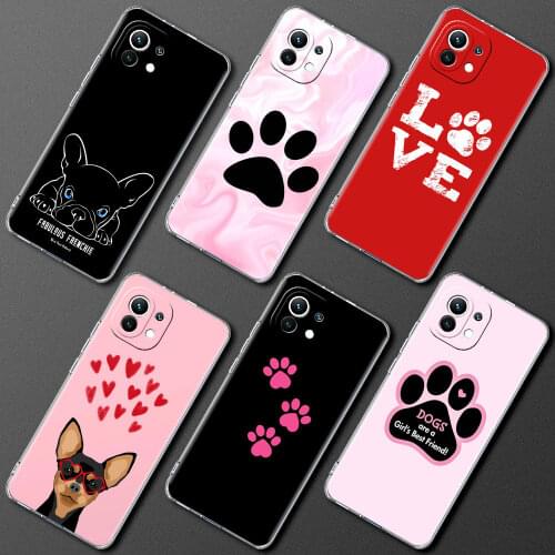 Dogs Are Best Friends Dog PawSeries Silicone Phone Case For Xiaomi Mi 11 Ultra 11X Pro 11i 10S Note 10 10T Lite 5G 9T Shell