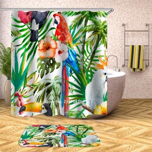 Nordic INS Style Small Fresh Garden Flowers Waterproof and Mildew Proof Shower Curtain Scary Halloween Bathtub Decoration